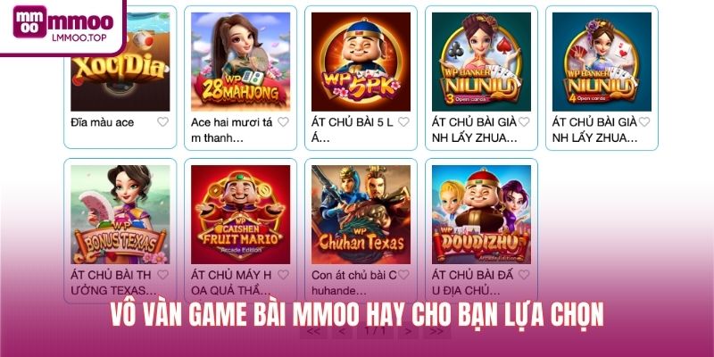 Vô vàn game bài MMOO hay cho bạn lựa chọn